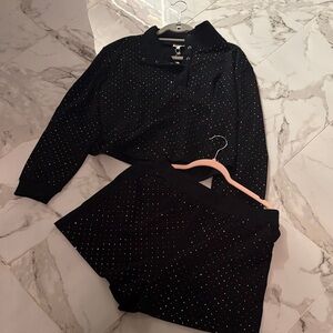 Black, colorful rhinestone set